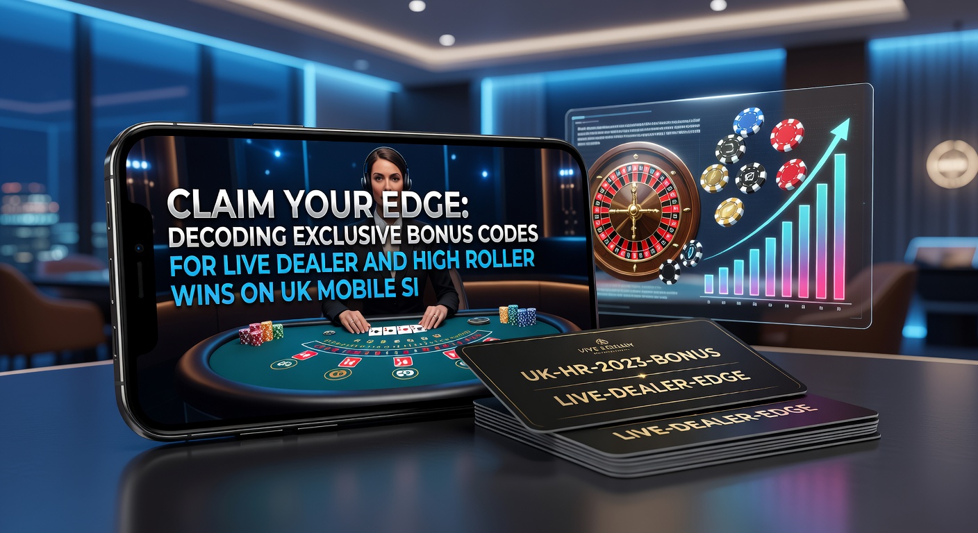 High roller at a mobile screen entering a bonus code, with live dealer roulette table in background showing massive chip stacks and win notifications