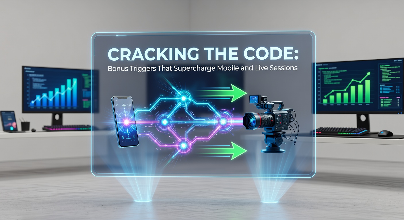 Dynamic illustration of slot reels activating bonus rounds on a mobile screen with live dealer elements in the background