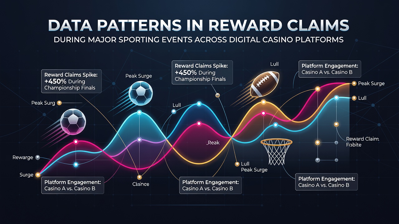 Data visualization showing reward claim spikes during major sporting events on digital casino platforms