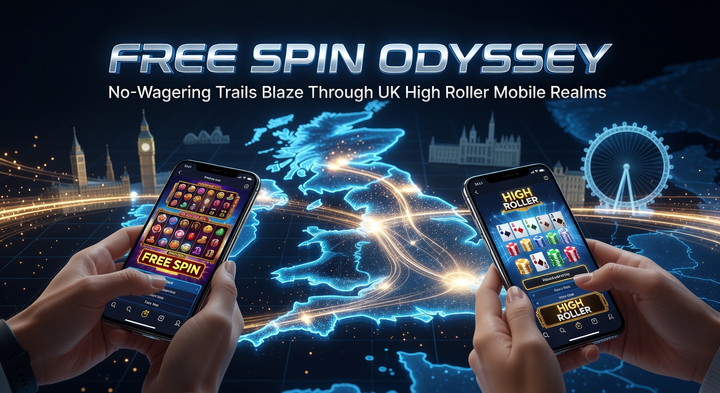 High roller at a sleek mobile device, immersed in a cascade of free spins on premium slots, with charts showing win trails and no-wagering freedom