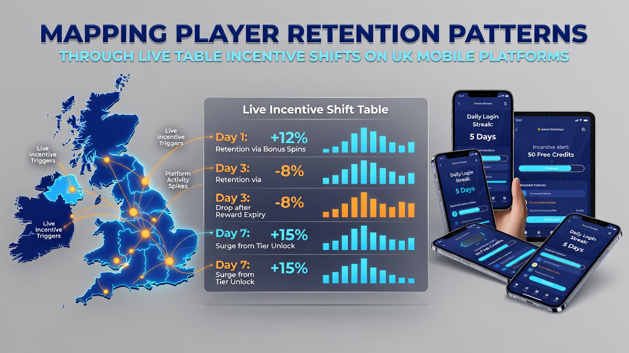 Chart showing player return rates correlated with specific live table incentive modifications