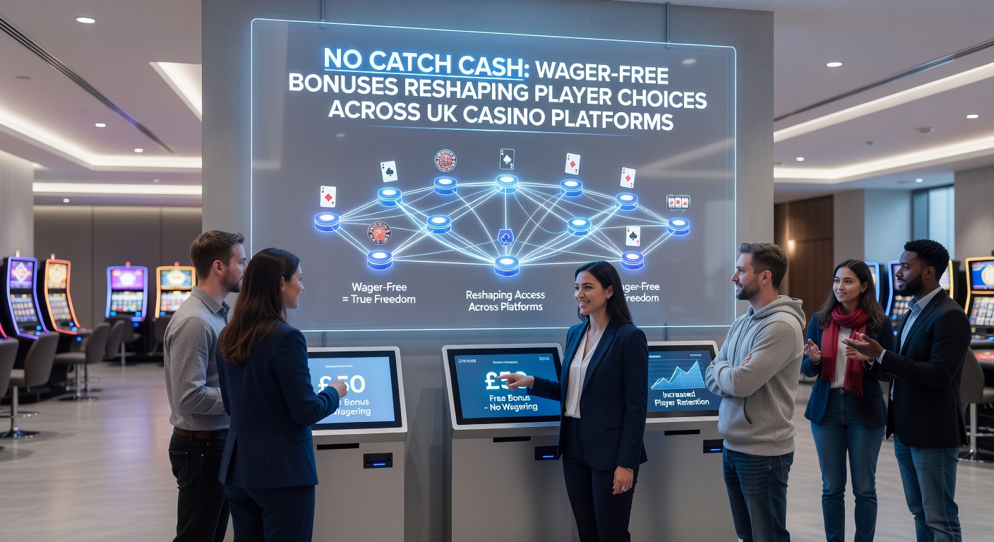 Vibrant digital illustration of golden cash stacks breaking free from wagering chains on a UK casino app interface, symbolizing no-catch bonuses