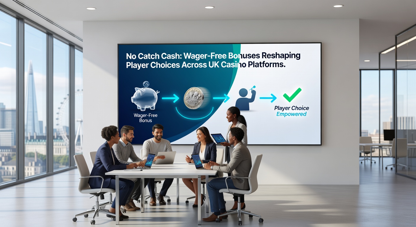 Screenshot of a UK casino dashboard displaying a no-wagering cash bonus activation, with real-time withdrawal options highlighted amid slot reels and table games