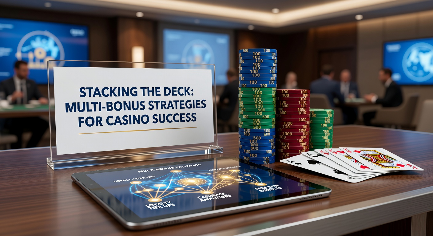 Digital casino interface displaying stacked bonuses, free spins icons overlapping deposit match offers