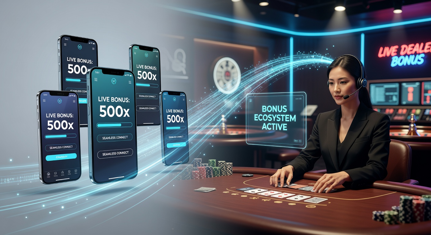 Live dealer interface displaying mobile-synced bonus balance and transition prompts during a blackjack session